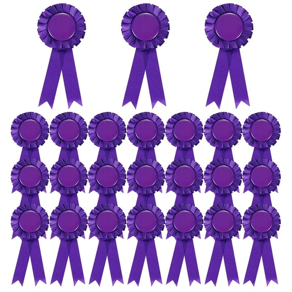 Uxcell 24 Pcs Award Ribbons 1st, 2nd, 3rd Place Winner Rose Bow Ribbon Prize, Purple