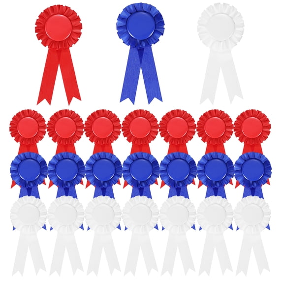 Uxcell Award Ribbons, Winner Recognition Ribbon Participation Medal Ribbon for Competitions Blue, White, Red