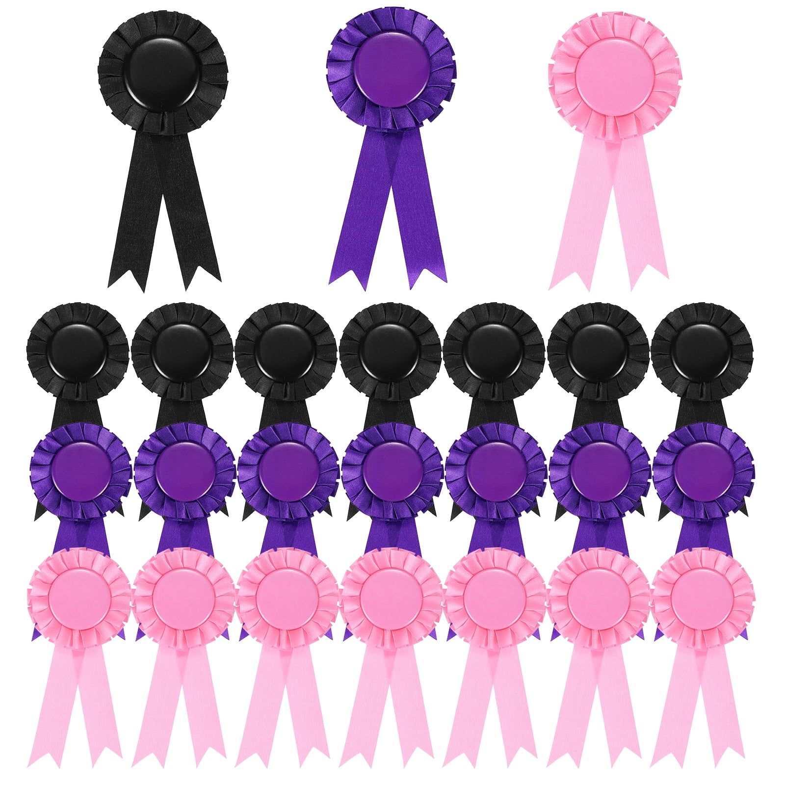 Uxcell Award Ribbons, Winner Recognition Ribbon Participation Medal Ribbon for Competitions Purple, Pink, Black