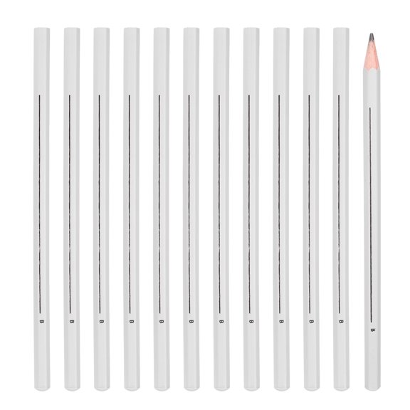 Uxcell B Graphite Pencils for Drawing, 12Pcs Sketching Pencils Wood Supplies Set Break-Resistant with Built-in Sharpening Area for Painting Sketching Artist Design