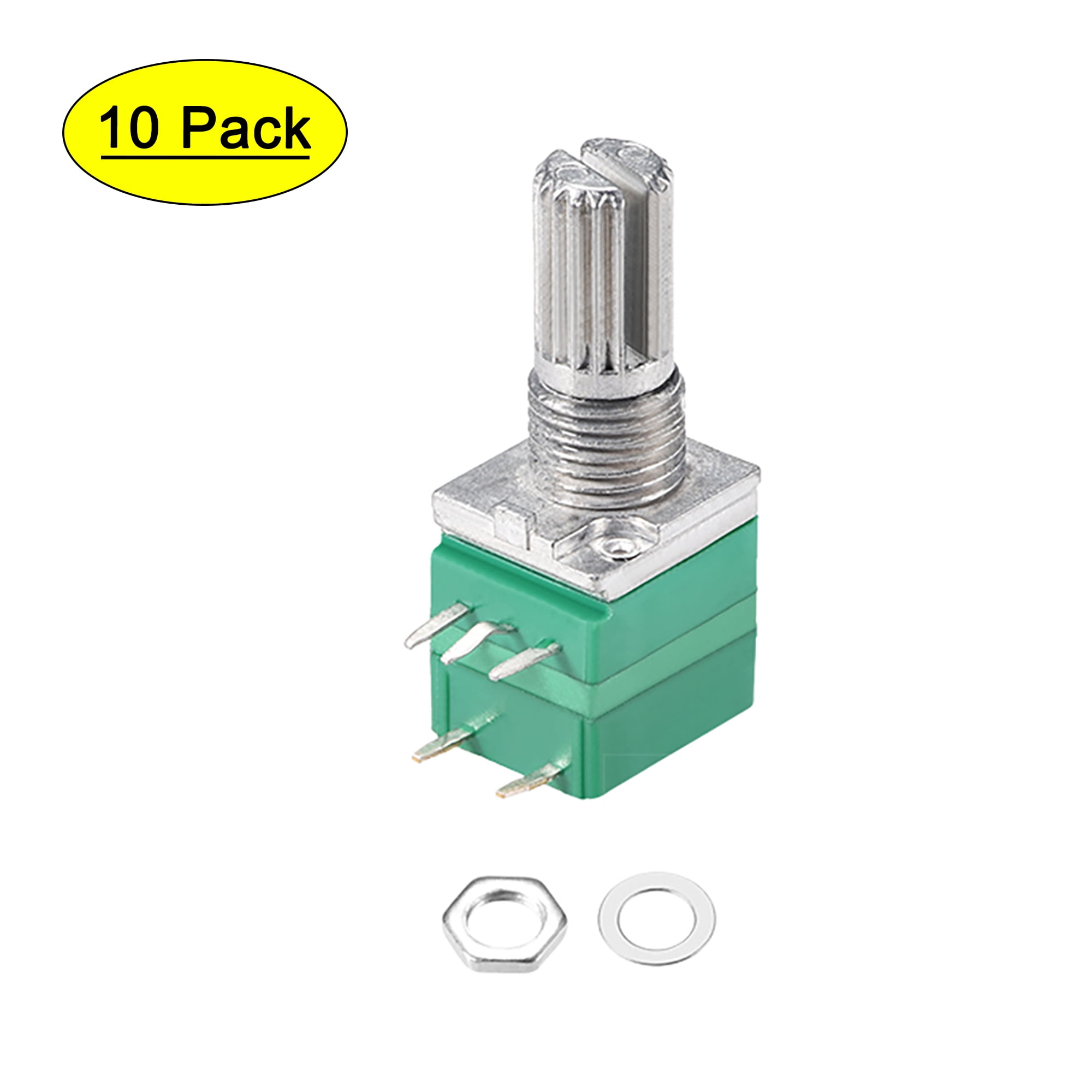 Uxcell B10K Ohm Single Turn Rotary Film Potentiometer Variable ...