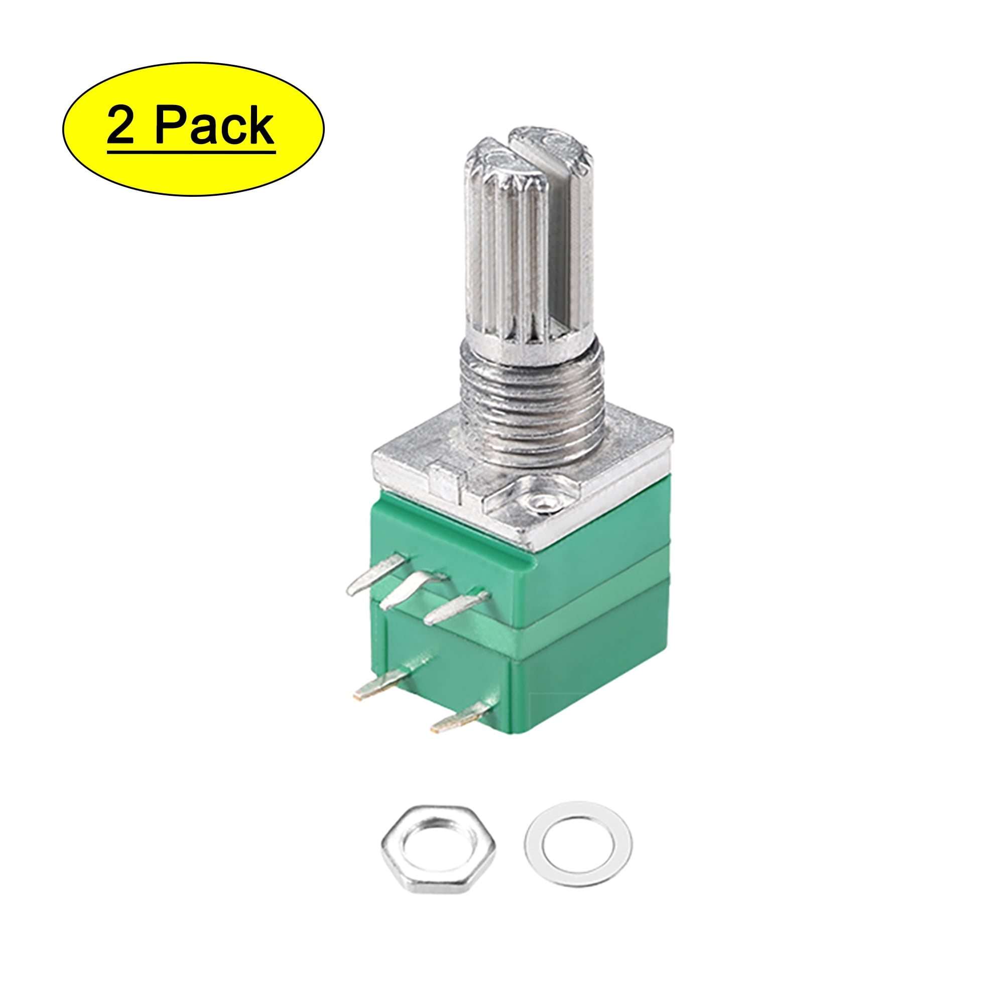 Uxcell B10K Ohm Single Turn Rotary Film Potentiometer Variable ...