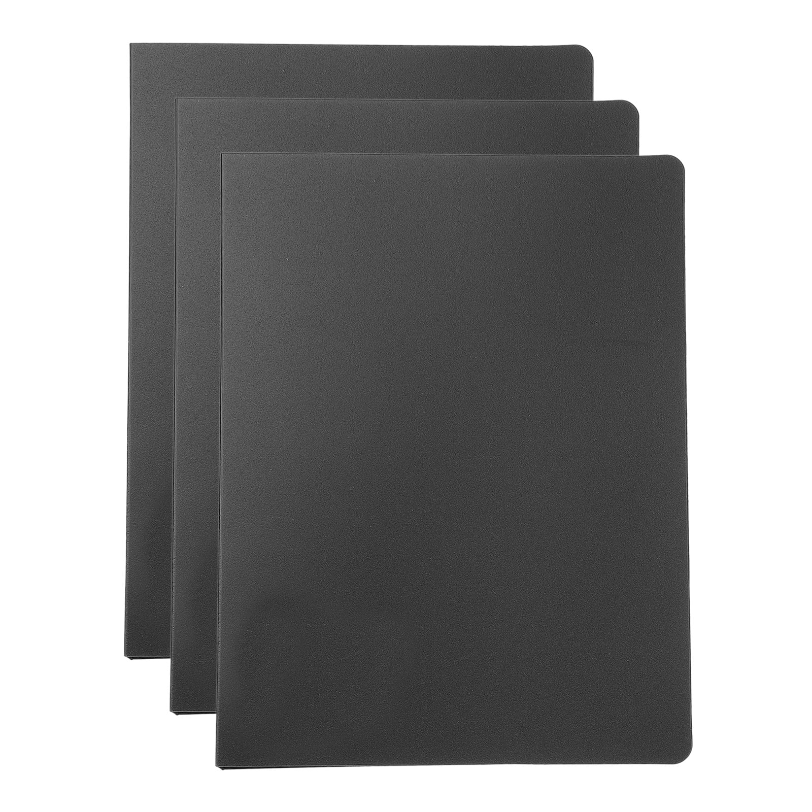 Uxcell B5 Binder Cover, 3 Pcs PP 9 Ring Loose Leaf Binder Protector Round Ring Binder, Black