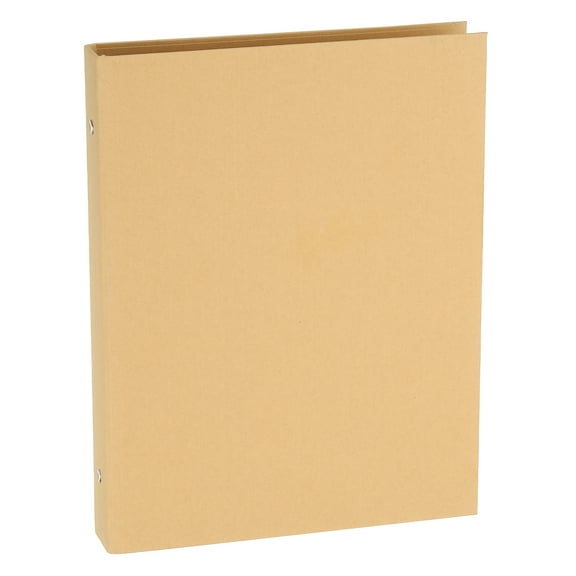 Uxcell B5 Binder Cover, 9 Round Ring Binder Protector Kraft Paper Binder Shell Hardcover for Meeting Notebook Folder, Khaki