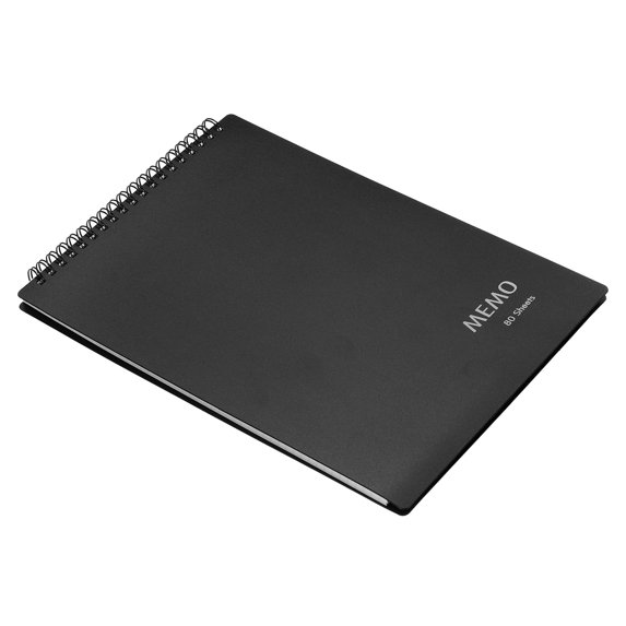 Uxcell B5 Top Spiral Graph Notebook 80 Sheets Grid Paper Hardcover Memo Pad, Black
