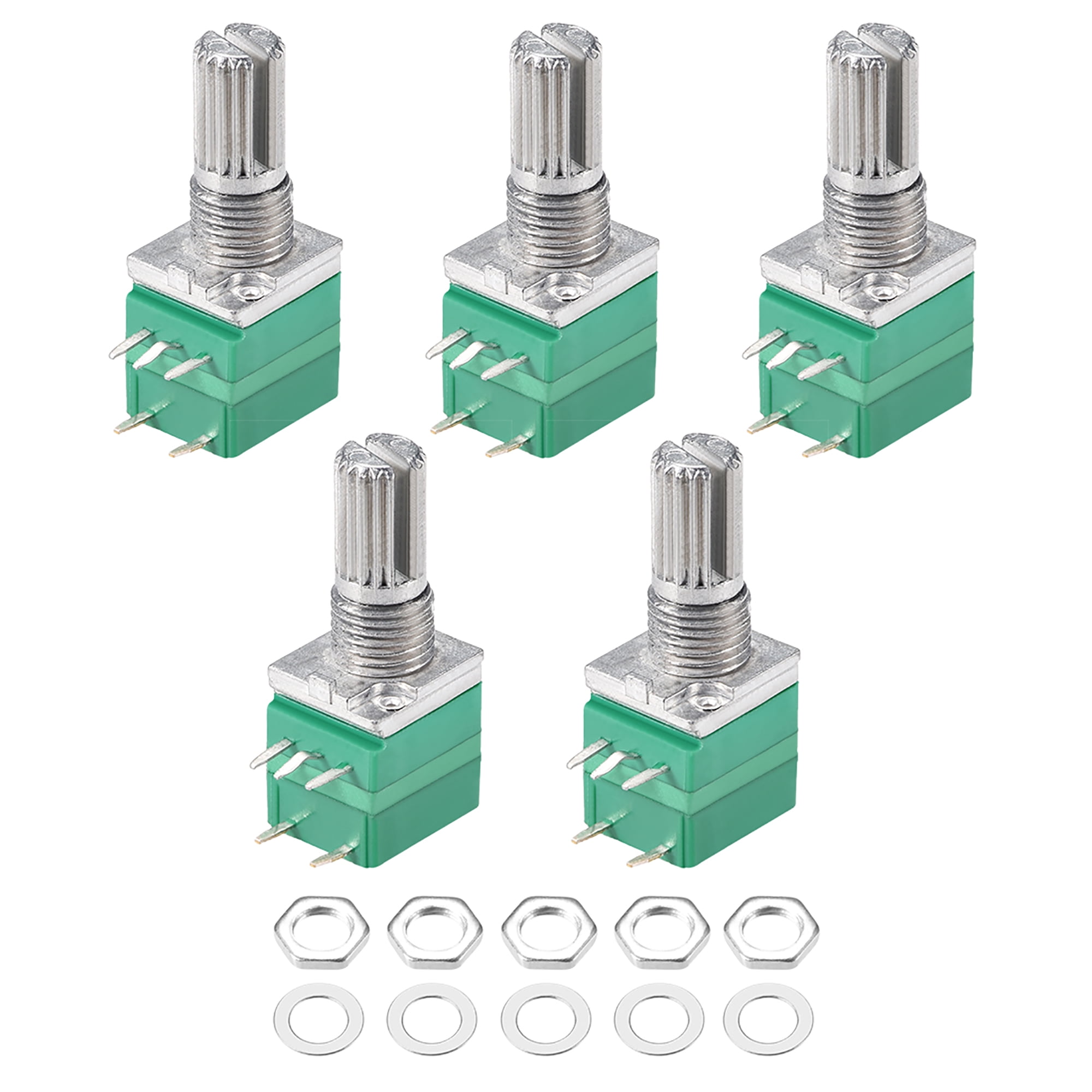 Uxcell B500K Ohm Single Turn Rotary Film Potentiometer Variable ...