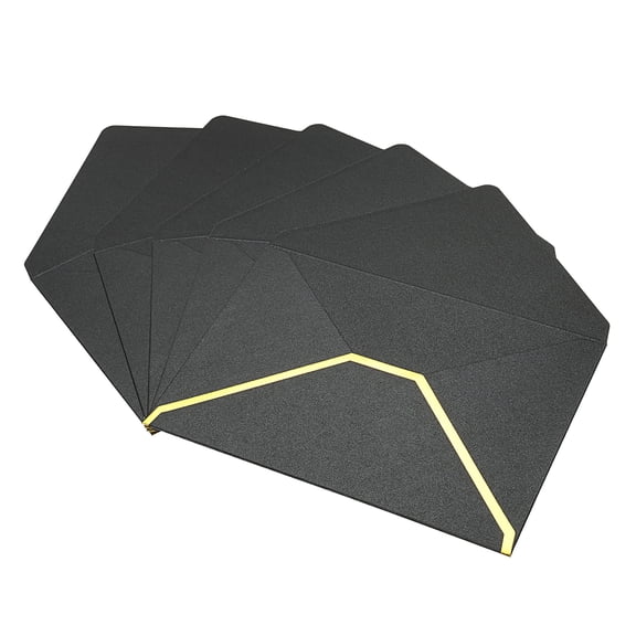 Uxcell B6 Luxury V Flap Gold Border Invitation Wedding Envelopes, Black 20 Pack