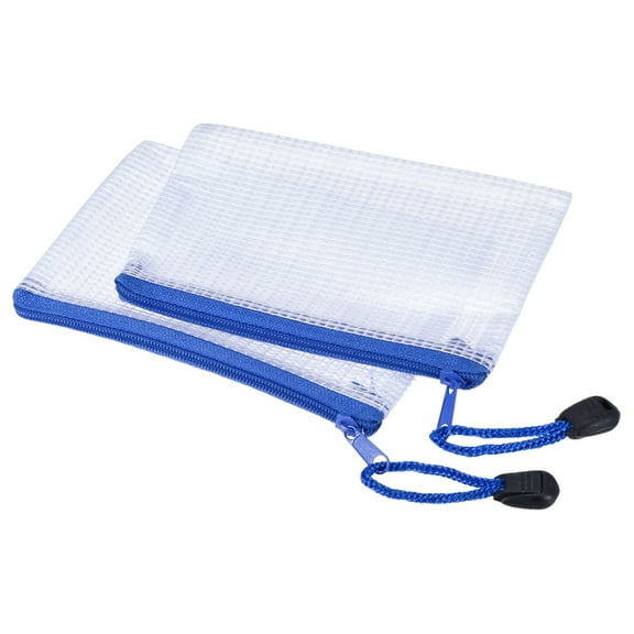 Uxcell B8 File Document Pockets Bill Pouch Mesh Zipper Bags, White 6 Pack