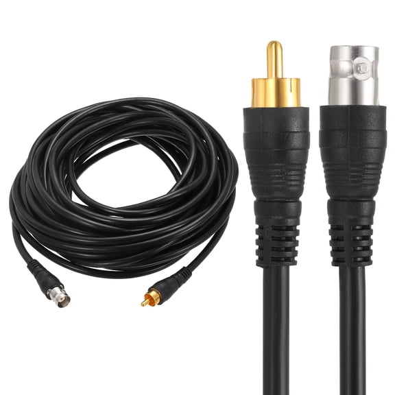 Uxcell BNC Female to RCA Male Coaxial Cable, 10M RG59 75-3 Video Cable Extension Connector for DVR CCTV Camera Security System Monitor Video Connection, Black