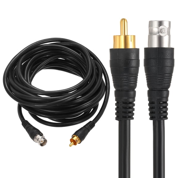 Uxcell BNC Female to RCA Male Coaxial Cable, 5M RG59 75-3 Video Cable Extension Connector for DVR CCTV Camera Security System Monitor Video Connection, Black