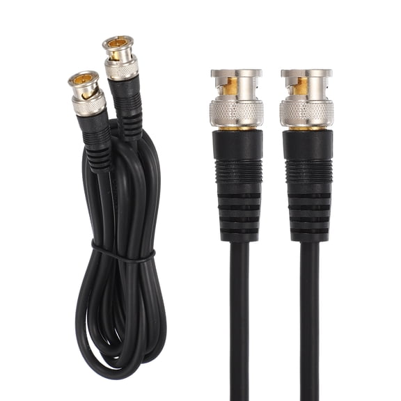 Uxcell BNC Male to BNC Male Coaxial Cable, 1.5M RG59 75-3 Video Cable Extension Connector for DVR CCTV Camera Security System Monitor Video Connection, Black