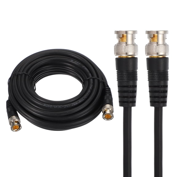 Uxcell BNC Male to BNC Male Coaxial Cable, 10M RG59 75-3 Video Cable Extension Connector for DVR CCTV Camera Security System Monitor Video Connection, Black