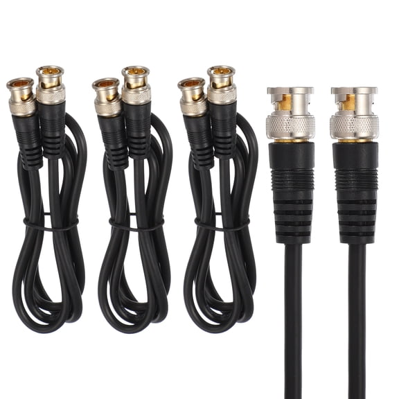 Uxcell BNC Male to BNC Male Coaxial Cable, 3Pcs 1M RG59 75-3 Video Cable Extension Connector for DVR CCTV Camera Security System Monitor Video Connection, Black