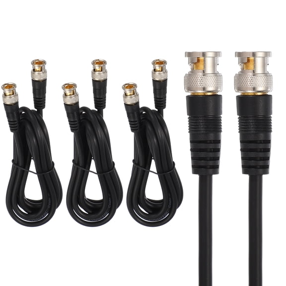 Uxcell BNC Male to BNC Male Coaxial Cable, 3Pcs 2M RG59 75-3 Video Cable Extension Connector for DVR CCTV Camera Security System Monitor Video Connection, Black