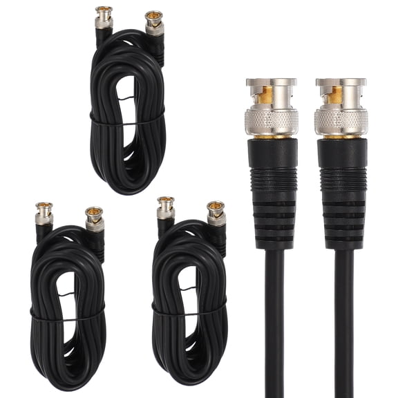 Uxcell BNC Male to BNC Male Coaxial Cable, 3Pcs 5M RG59 75-3 Video Cable Extension Connector for DVR CCTV Camera Security System Monitor Video Connection, Black