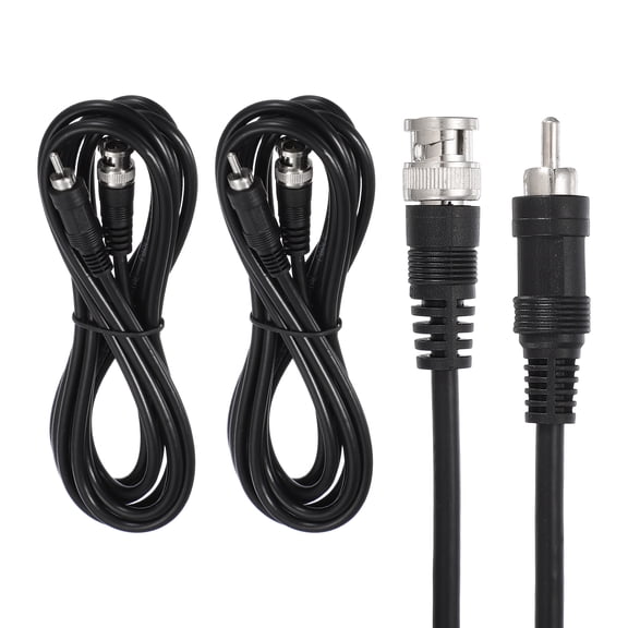 Uxcell BNC Male to RCA Male Coaxial Cable, 2Pcs 3 m RG59 75-3 Video Cable Extension Connector for DVR CCTV Camera Security System Monitor Video Connection, Black