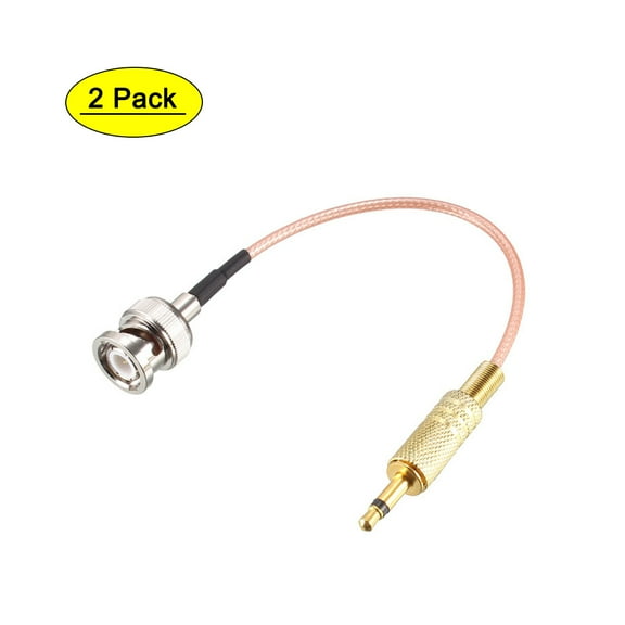 Uxcell BNC Male to 3.5mm (1/8") Male Coaxial Power Audio Cable 0.5 Feet 2 Pack