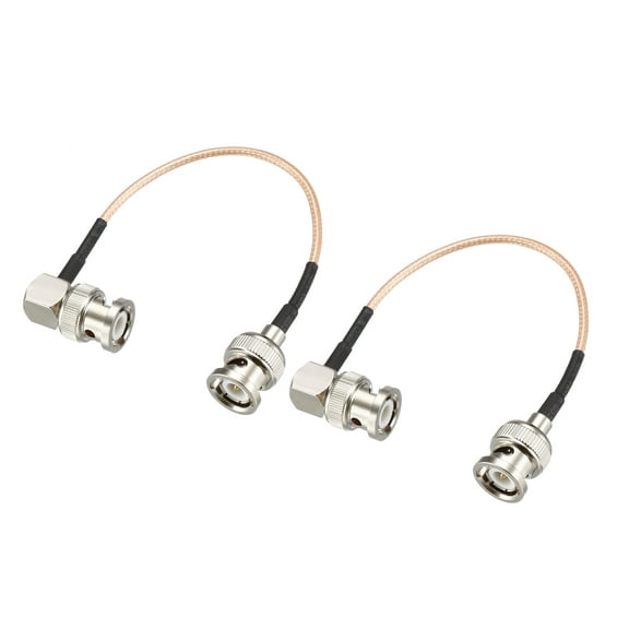 Uxcell BNC Male to BNC Male Right Angle Coax Cable RG316 RF Coaxial Cable 1 Ft 2pcs