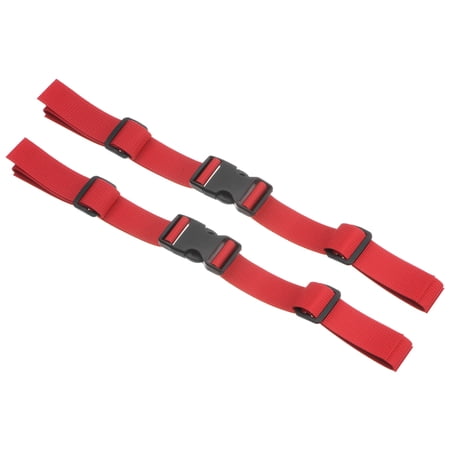 Uxcell Backpack Belt Strap, 2 Pack Polyester Adjustable Replacement Waist Strap with Quick Release Buckle, Red