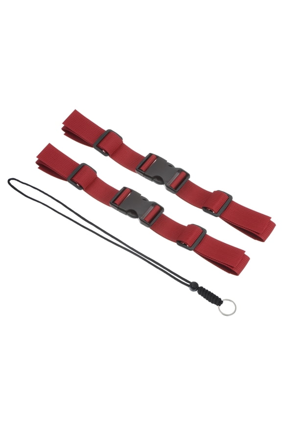 Backpack Chest Strap, Webbing Adjustable Replacement Strap with Quick-Release Buckle & Lanyard, Burgundy 2 Pcs