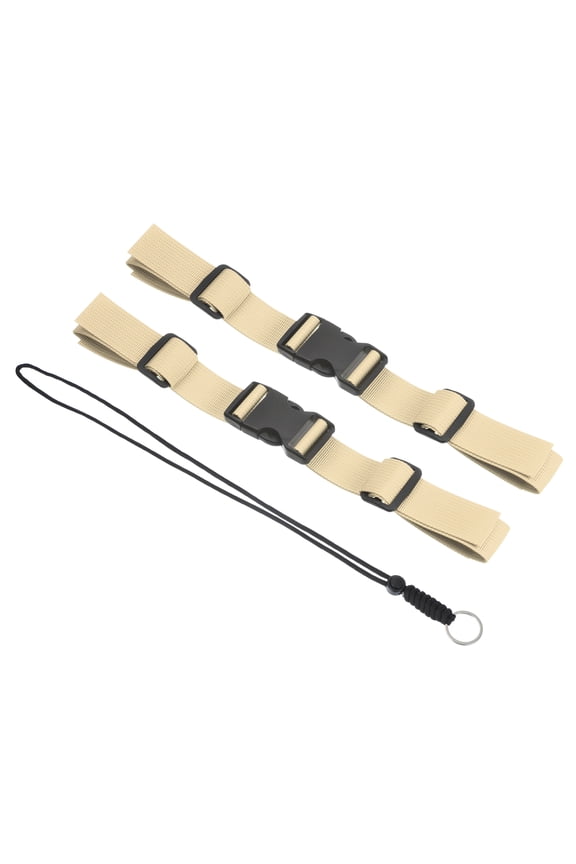 Backpack Chest Strap, Webbing Adjustable Replacement Strap with Quick-Release Buckle & Lanyard, Light Yellow 2Pcs