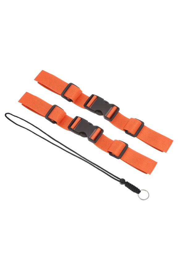 Backpack Chest Strap, Webbing Adjustable Replacement Strap with Quick-Release Buckle & Lanyard, Orange 2 Pcs