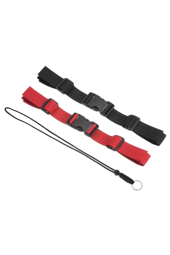 Backpack Chest Strap, Webbing Adjustable Replacement Strap with Quick-Release Buckle & Lanyard, Red/Black 2 Pcs