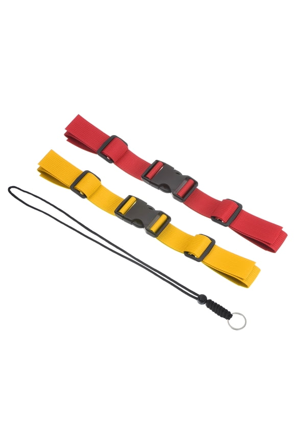 Backpack Chest Strap, Webbing Adjustable Replacement Strap with Quick-Release Buckle & Lanyard, Yellow/Red 2 Pcs