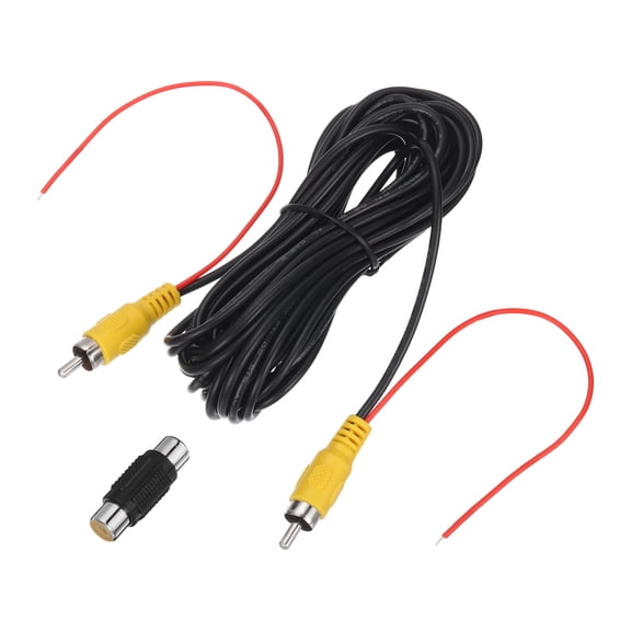 Uxcell Backup Camera RCA Cable 6m Rear Extension Detection Wire for Truck Bus SUV Male to Male with Female to Female Coupler