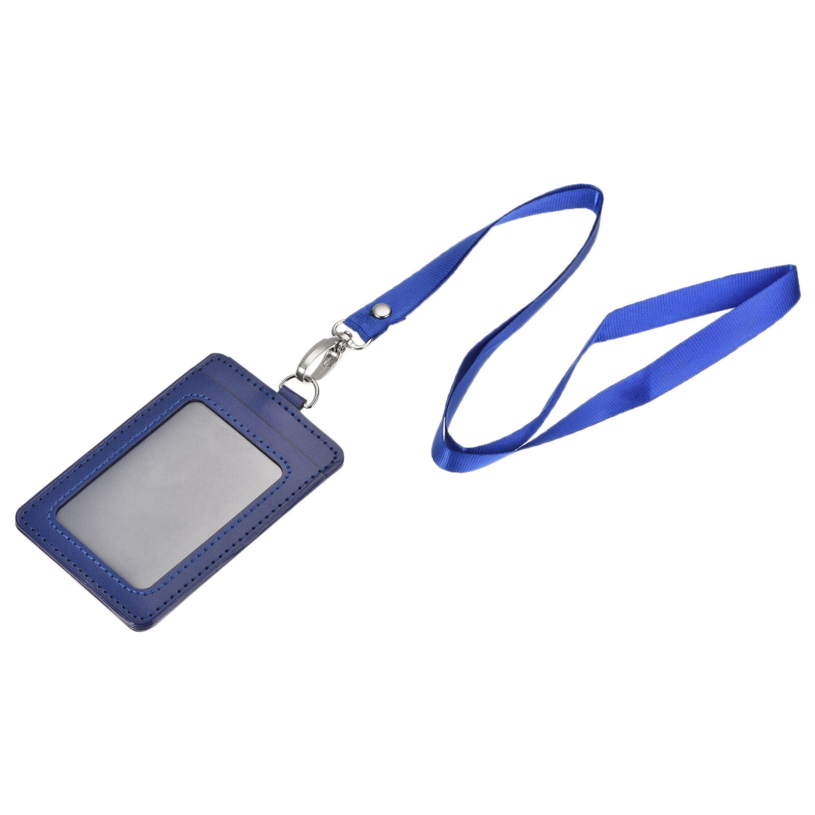 Uxcell Badge Holder 11x7.4cm Vertical PU ID Card Holder with Rivet ...