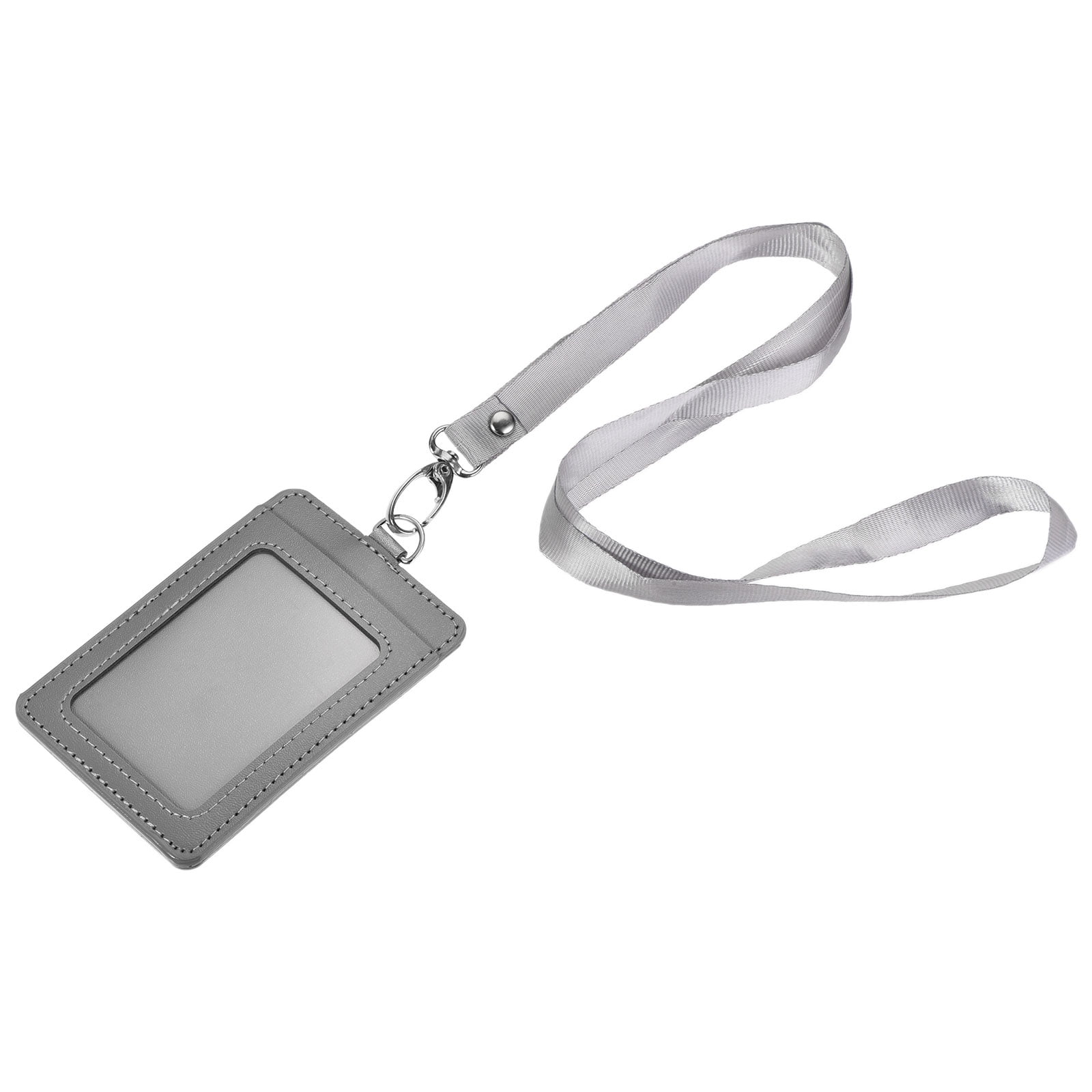 Uxcell Badge Holder 11x7.4cm Vertical PU ID Card Holder with Rivet ...