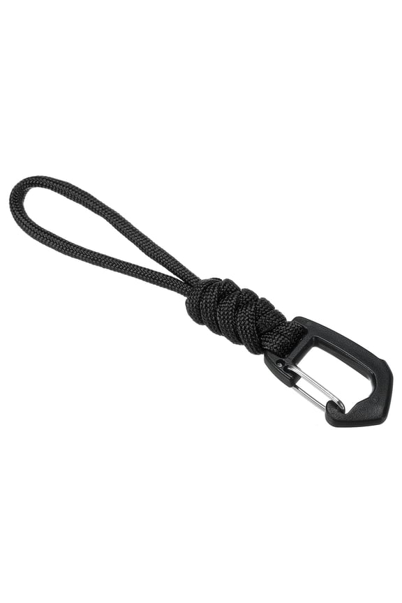 Badge Lanyard 4.7 Inch, Necklace Keychain Cord Metal Clasp Hook Ring Strap for Keys, Black
