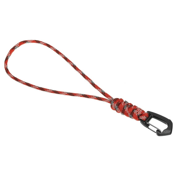 Uxcell Badge Lanyard 8.6 Inch, Necklace Keychain Cord Metal Clasp Hook Ring Strap for Keys, Camo Red