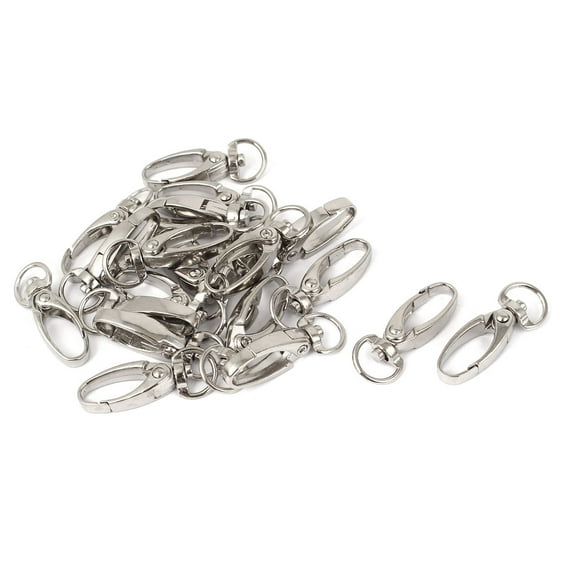 Uxcell Bag Clasps Lobster Swivel Trigger Clips Snap Hook 32mm Long Silver Tone 20pcs