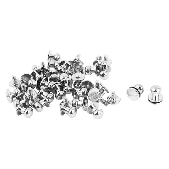 Uxcell Bag DIY Leather Belt Craft Metal Round Head Nail Rivet Stud Screwsback (25-pack)