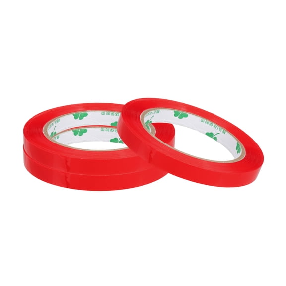 Uxcell Bag Sealing Tape 1/2 Inch x 109 Yard, Poly Plastic Bag Sealer Tape for Machine Packaging Shop Use, Red 3 Pcs