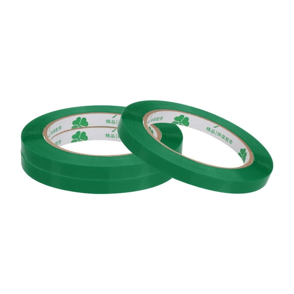 Uxcell Bag Sealing Tape 3/8 Inch x 109 Yard, Poly Plastic Bag Sealer Tape for Machine Packaging Shop Use, Green 3 Pcs
