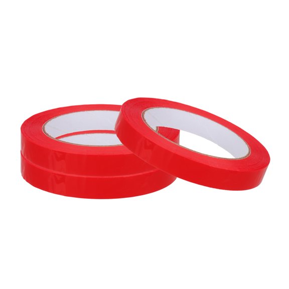 Uxcell Bag Sealing Tape 9/16 Inch x 109 Yard, Poly Plastic Bag Sealer Tape for Machine Packaging Shop Use, Red 3 Pcs