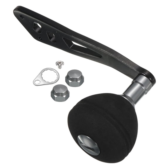 Uxcell Baitcasting Power Handle Metal Fishing Reel Handle Knob Grip Replacement, Black