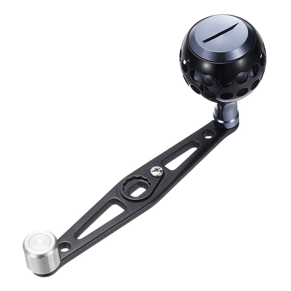 Uxcell Baitcasting Power Handle, Metal Round Fishing Reel Rocker Handle Knob Replacement Parts - Fitting For(DIY/Fishing/Rocker Arm Accessories), Black