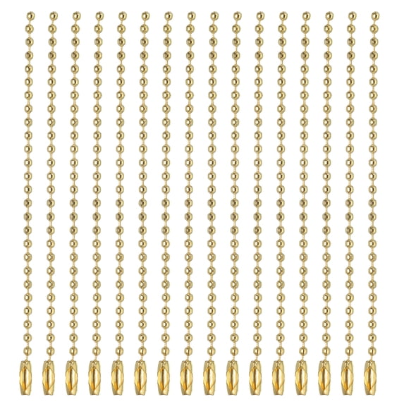 Uxcell Ball Bead Chain Beaded Necklace Chains 4 Inch 2.4mm/0.1inch for Jewelry Making,Pack of 100(Yellow)