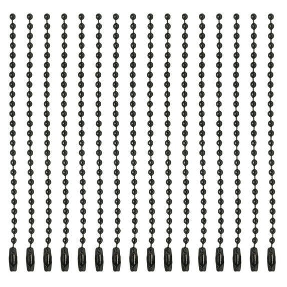 Uxcell Ball Bead Chain Beaded Necklace Chains 4 Inch 2.4mm/0.1inch for Jewelry Making,Pack of 200(Black)