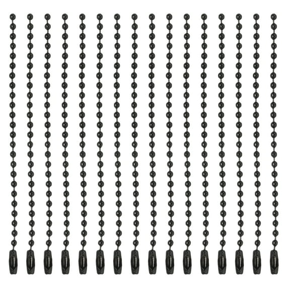 Uxcell Ball Bead Chain Beaded Necklace Chains 4 Inch 2.4mm/0.1inch for Jewelry Making,Pack of 50(Black)