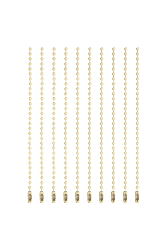 Ball Beads Chains, (3.9 Inch, Cream) (120 Pcs), Metal Dog Tag Chain Keychain Rings Beaded Extension Links Necklace Keychains, Suit for - Jewelry Making/Hanging Decoration
