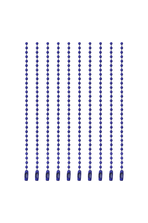 Ball Beads Chains, (3.9 Inch, Dark Blue) (120 Pcs), Metal Dog Tag Chain Keychain Rings Beaded Extension Links Necklace Keychains, Suit for - Jewelry Making/Hanging Decoration