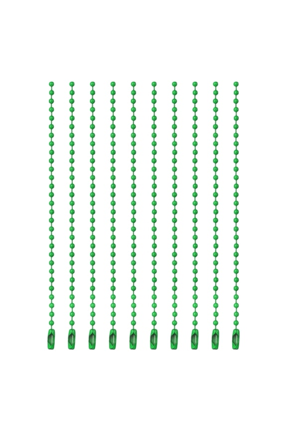 Ball Beads Chains, (3.9 Inch, Dark Green) (120 Pcs), Metal Dog Tag Chain Keychain Rings Beaded Extension Links Necklace Keychains, Suit for - Jewelry Making/Hanging Decoration