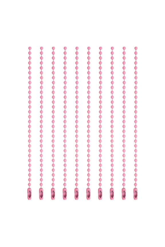 Ball Beads Chains, (3.9 Inch, Dark Pink) (120 Pcs), Metal Dog Tag Chain Keychain Rings Beaded Extension Links Necklace Keychains, Suit for - Jewelry Making/Hanging Decoration