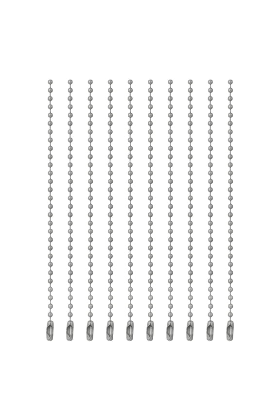 Ball Beads Chains, (3.9 Inch, Grey) (120 Pcs), Metal Dog Tag Chain Keychain Rings Beaded Extension Links Necklace Keychains, Suit for - Jewelry Making/Hanging Decoration