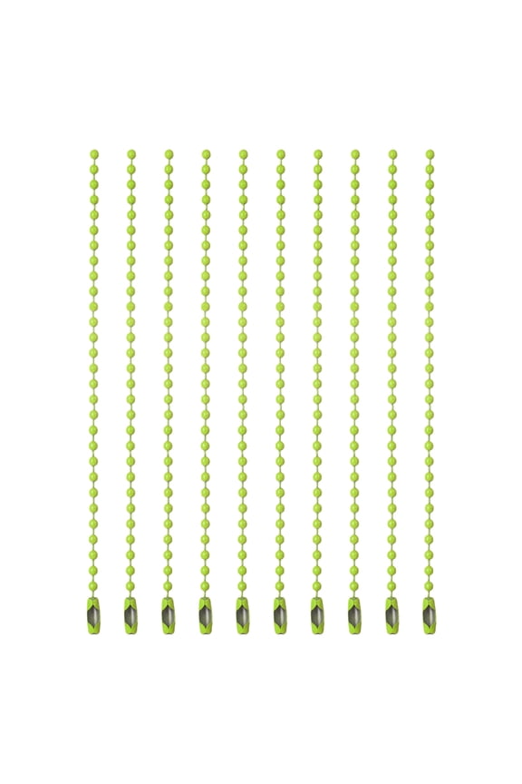 Ball Beads Chains, (3.9 Inch, Light Green) (120 Pcs), Metal Dog Tag Chain Keychain Rings Beaded Extension Links Necklace Keychains, Suit for - Jewelry Making/Hanging Decoration
