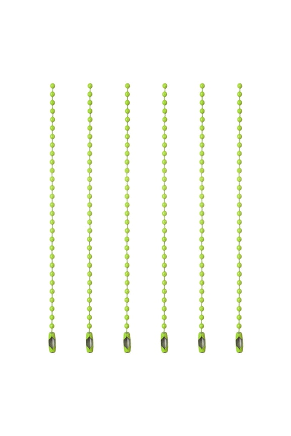 Ball Beads Chains, (3.9 Inch, Light Green) (60 Pcs), Metal Dog Tag Chain Keychain Rings Beaded Extension Links Necklace Keychains, Suit for - Jewelry Making/Hanging Decoration